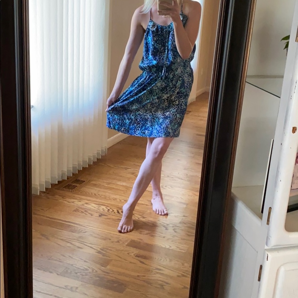 Gap dotted blue, black, turquoise, white dress